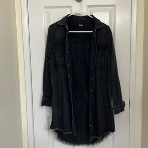 Hudson Jeans Black / Charcoal Button Up Jacket